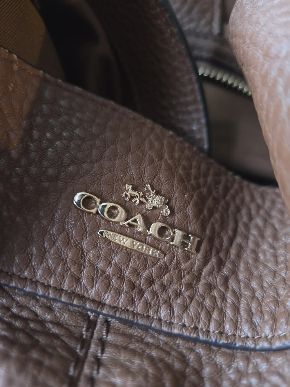 Coach Large Lexy Shoulder Bag F28511 Saddle Brown Leather Compartment Hobo